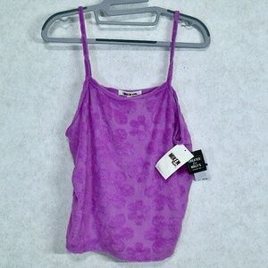 NWT Miken  Beach/Resort Wear 3D Daisy Patterned, Spaghetti Straps Tank SZ Large